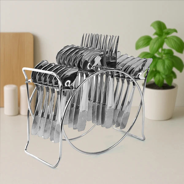 Cutlery Set, Storage Stand (24 Pc)