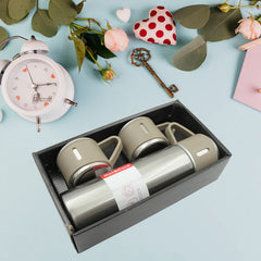 Flask with 3 Steel Cups